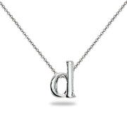 Sterling Silver D Letter Initial Alphabet Name Personalized 925 Silver Necklace, 15” + Extender