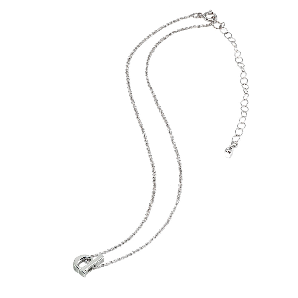 Sterling Silver D Letter Initial Alphabet Name Personalized 925 Silver Necklace, 15” + Extender-3