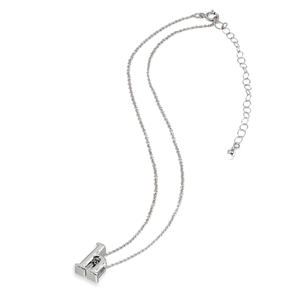 Sterling Silver H Letter Initial Alphabet Name Personalized 925 Silver Necklace, 15” + Extender-3