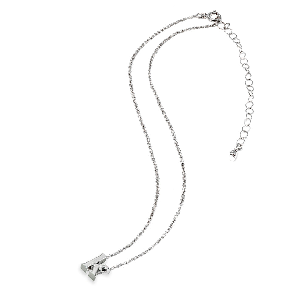 Sterling Silver K Letter Initial Alphabet Name Personalized 925 Silver Necklace, 15” + Extender-3