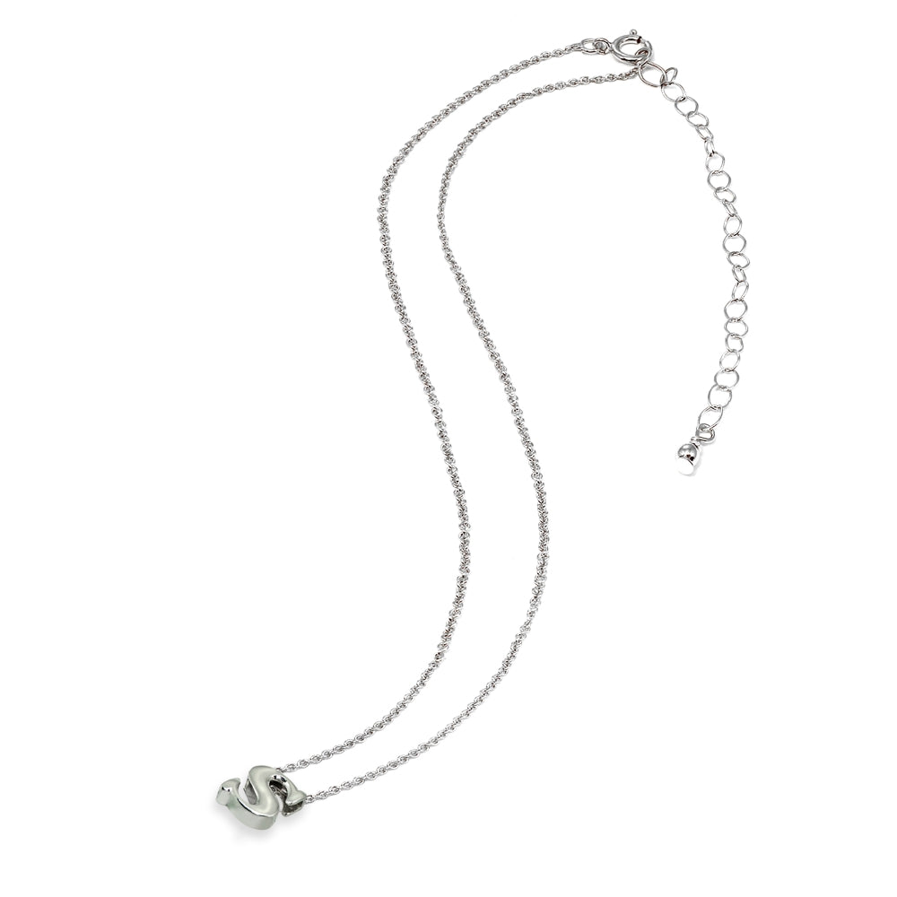 Sterling Silver S Letter Initial Alphabet Name Personalized 925 Silver Necklace, 15” + Extender-3