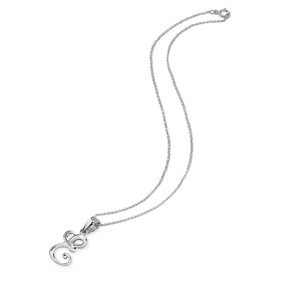Sterling Silver E Letter Initial Alphabet Name Personalized 925 Silver Pendant Necklace-2