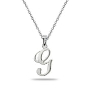 Sterling Silver G Letter Initial Alphabet Name Personalized 925 Silver Pendant Necklace