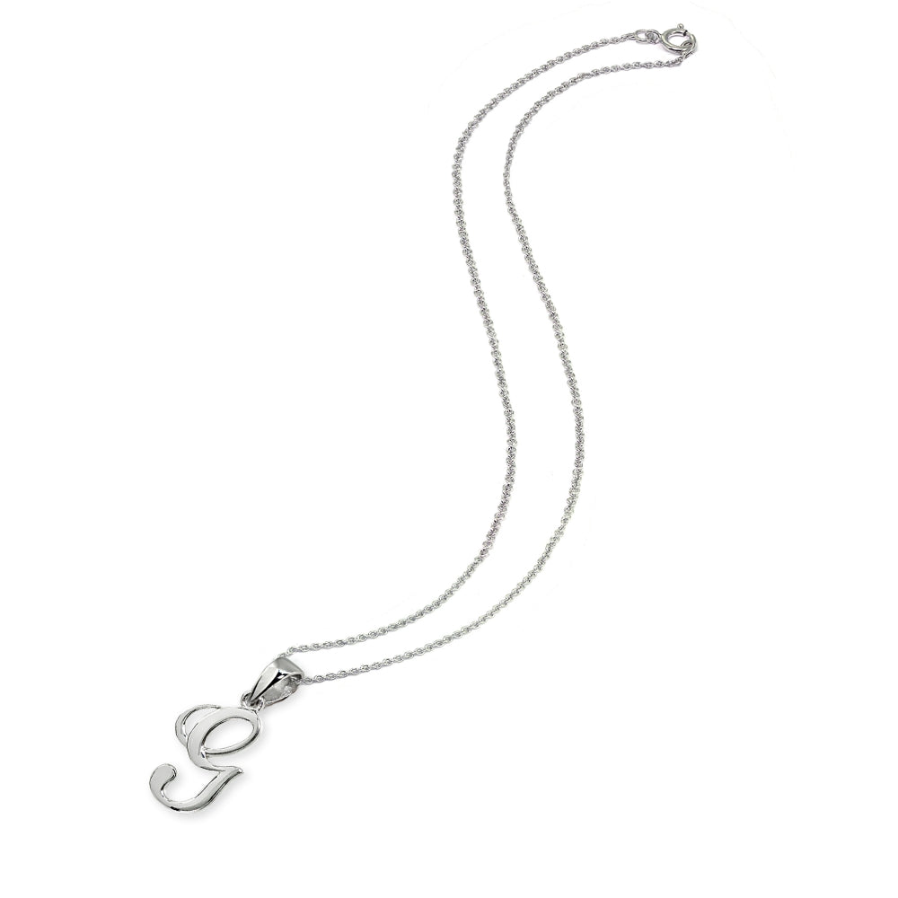 Sterling Silver G Letter Initial Alphabet Name Personalized 925 Silver Pendant Necklace-2
