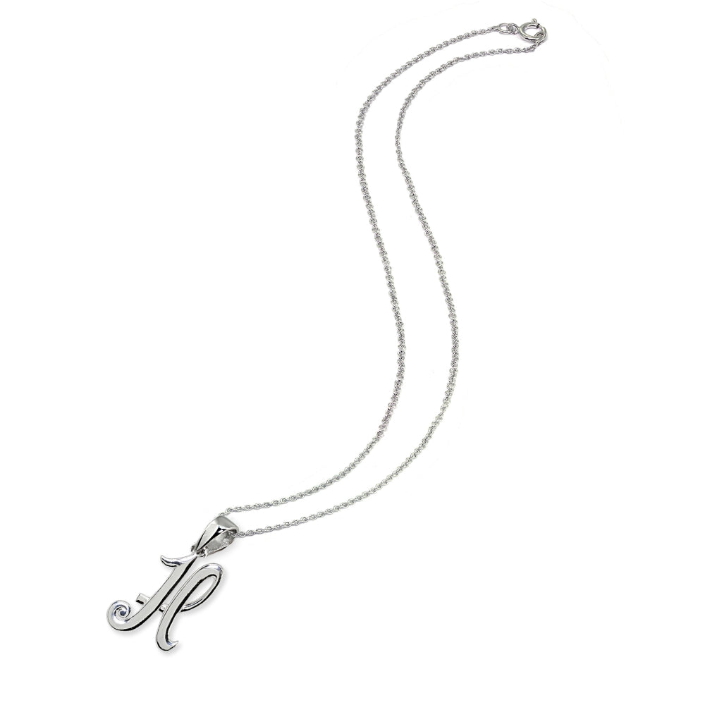 Sterling Silver H Letter Initial Alphabet Name Personalized 925 Silver Pendant Necklace-2