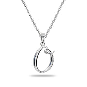 Sterling Silver O Letter Initial Alphabet Name Personalized 925 Silver Pendant Necklace