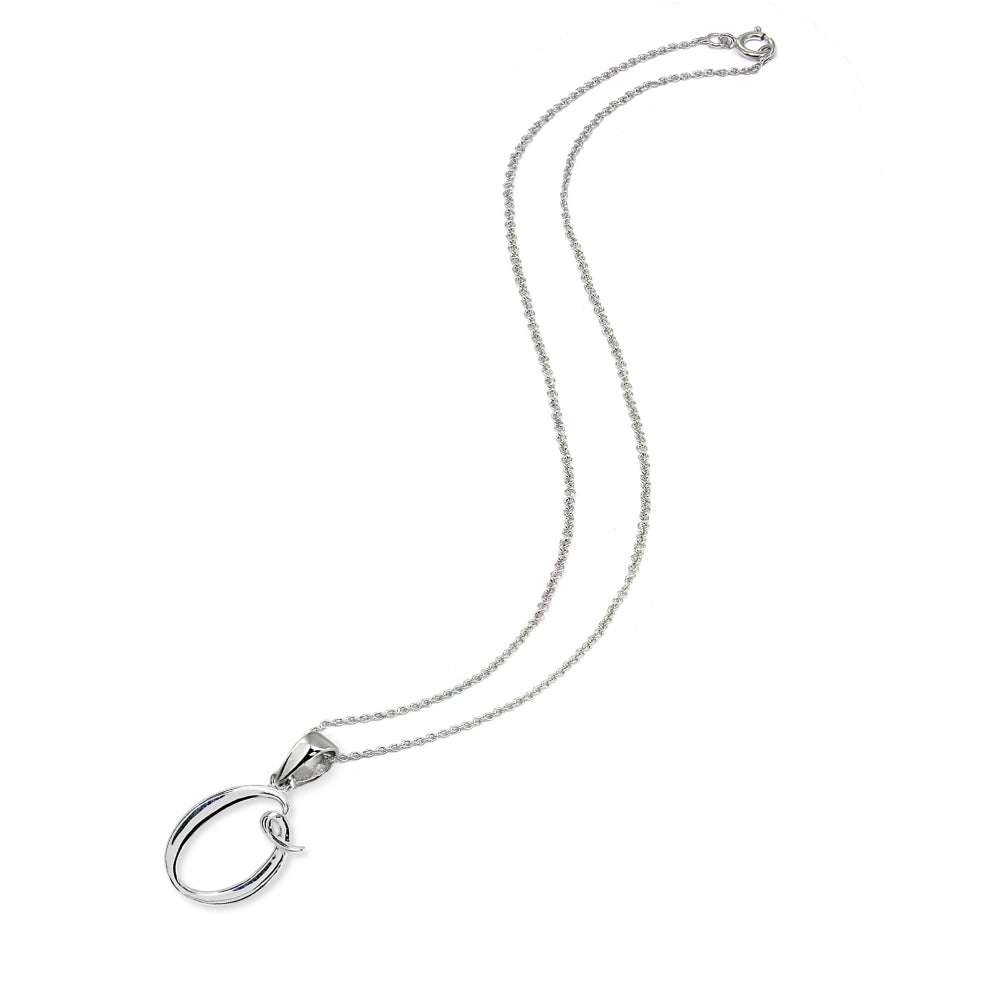 Sterling Silver O Letter Initial Alphabet Name Personalized 925 Silver Pendant Necklace-2