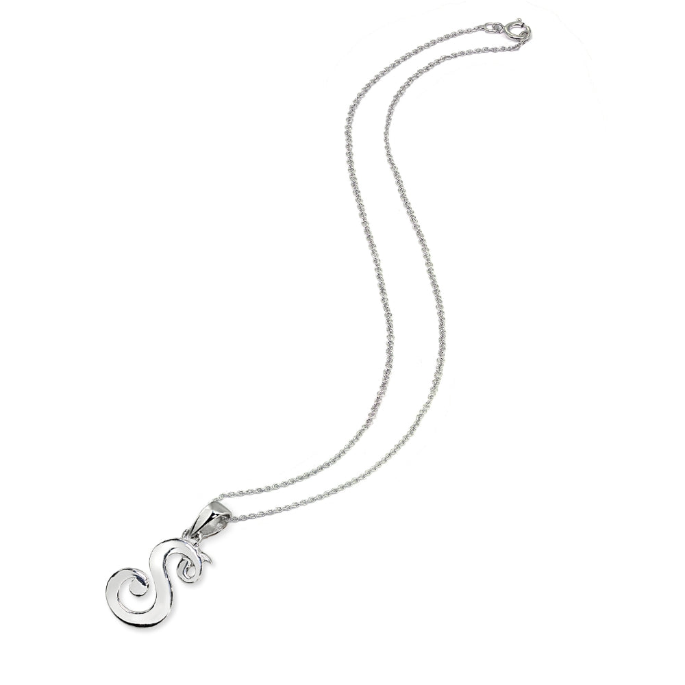 Sterling Silver S Letter Initial Alphabet Name Personalized 925 Silver Pendant Necklace-2