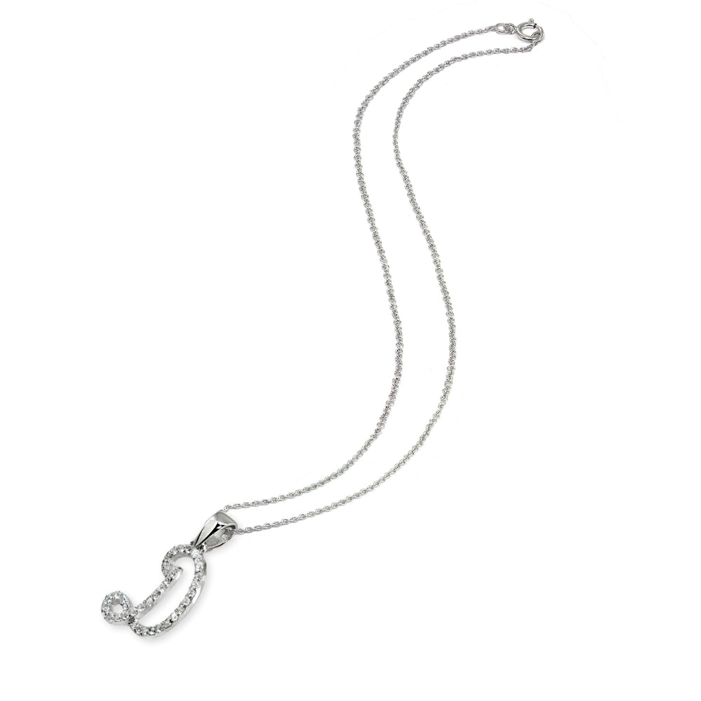 Sterling Silver Cubic Zirconia D Letter Initial Alphabet Name Personalized  Pendant Necklace-2