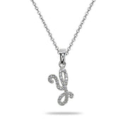 Sterling Silver Cubic Zirconia Y Letter Initial Alphabet Name Personalized  Pendant Necklace