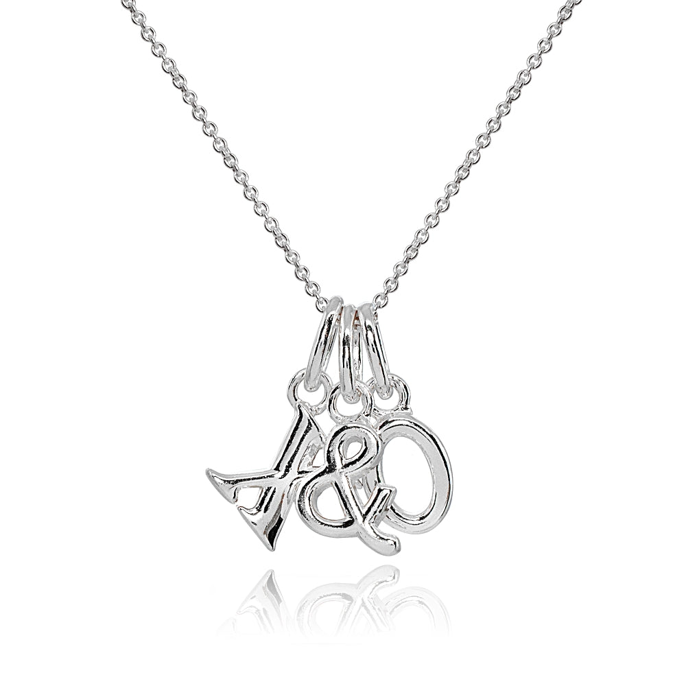 Sterling Silver Polished X&O Hugs and Kisses Charm Pendant Necklace