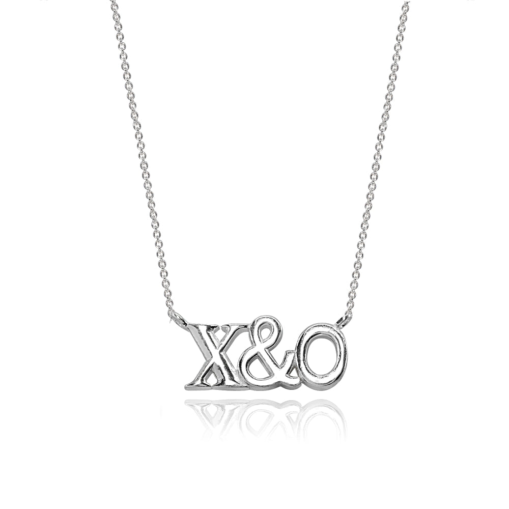Sterling Silver Polished X&O Hugs and Kisses Necklace