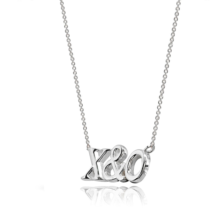 Sterling Silver Polished X&O Hugs and Kisses Necklace