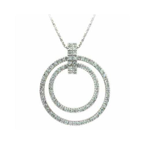 Sterling Silver CZ Double Eternity Celebrity Pendant