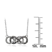 Sterling Silver Cubic Zirconia Double Infinity Fashion Necklace