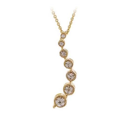 18k Gold Over Silver Diamond Accented Journey Pendant