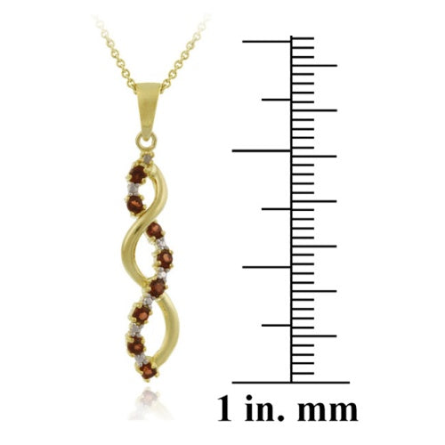 18K Gold Over Sterling Silver Garnet & Diamond Accent Journey Pendant-3