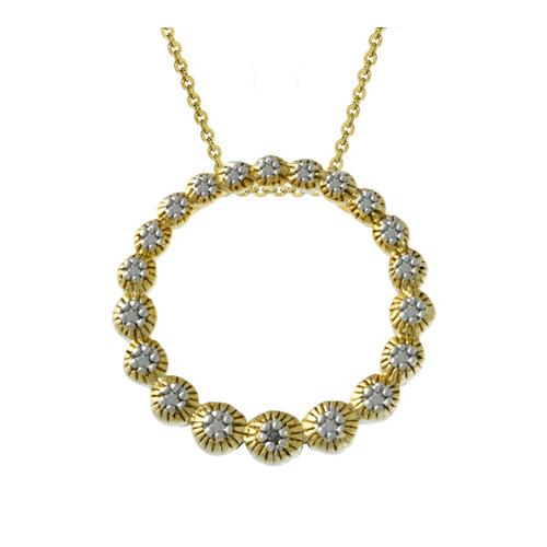 18k Gold over Silver Diamond Accented Eternity Pendant