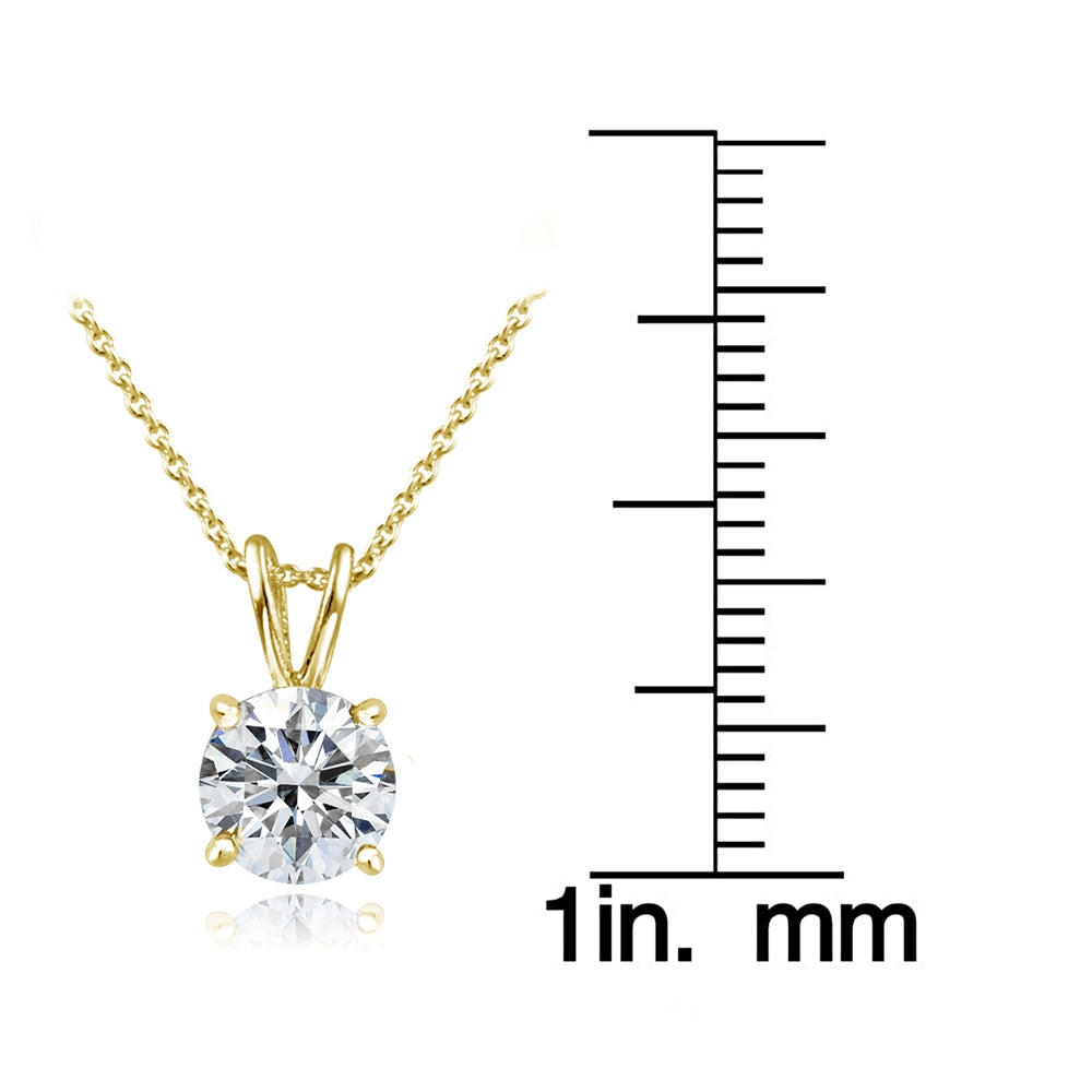 Gold Tone over Sterling Silver 100 Facets Cubic Zirconia Necklace (1cttw)-3