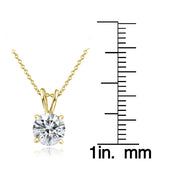 Gold Tone over Sterling Silver 100 Facets Cubic Zirconia Necklace (1cttw)