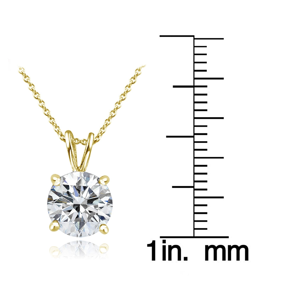 Gold Tone over Sterling Silver 100 Facets Cubic Zirconia Necklace (2cttw)-3