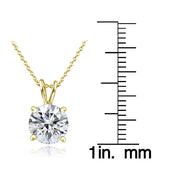 Gold Tone over Sterling Silver 100 Facets Cubic Zirconia Necklace (2cttw)