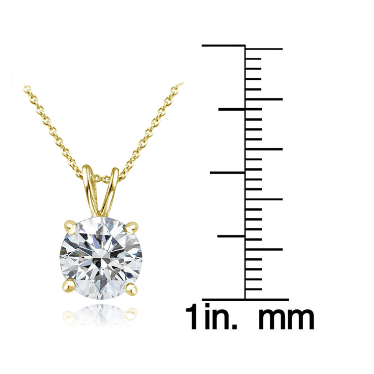 Gold Tone over Sterling Silver 100 Facets Cubic Zirconia Necklace (2cttw)