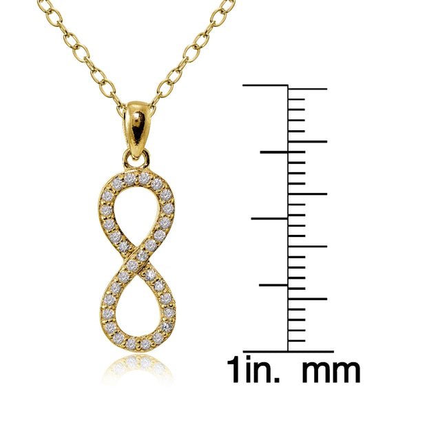 Yellow Gold Flashed Sterling Silver Cubic Zirconia Infinity Necklace