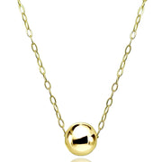 Yellow Gold Flashed Sterling Silver High Polished 7mm Ball Bead Slide Necklace