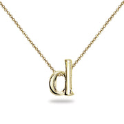 Yellow Gold Flashed Sterling Silver D Letter Initial Alphabet Name Personalized 925 Silver Necklace, 15” + Extender