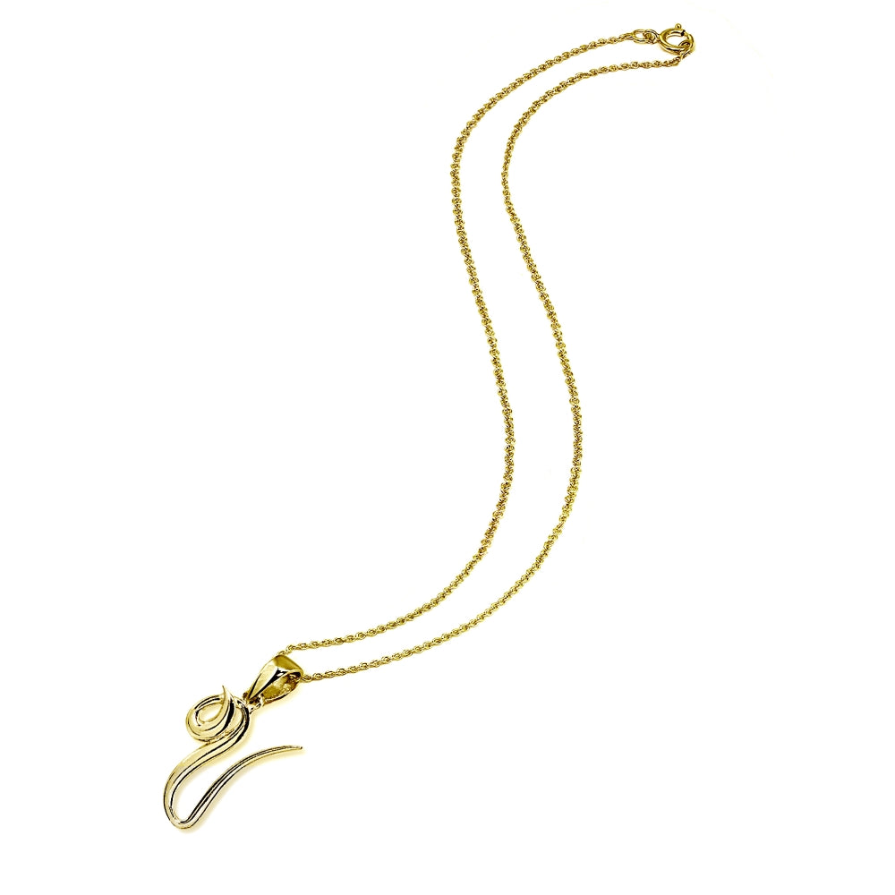 Yellow Gold Flashed Sterling Silver V Letter Initial Alphabet Name Personalized 925 Silver Pendant Necklace-2