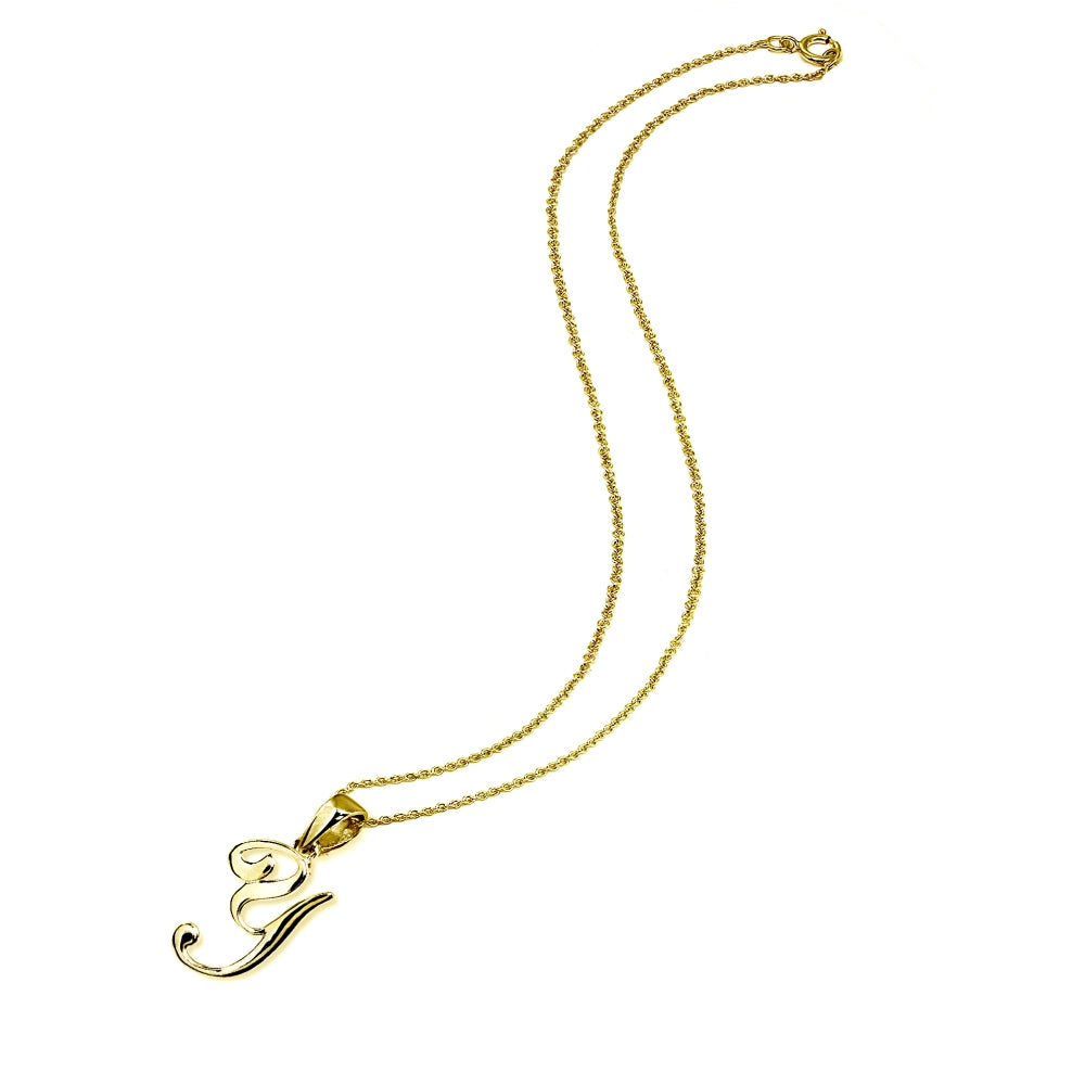 Yellow Gold Flashed Sterling Silver Y Letter Initial Alphabet Name Personalized 925 Silver Pendant Necklace-2