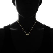 Yellow Gold Flashed Sterling Silver Polished X&O Hugs and Kisses Necklace