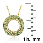 18K Gold over Sterling Silver 1/2ct Peridot Circle Eternity Pendant