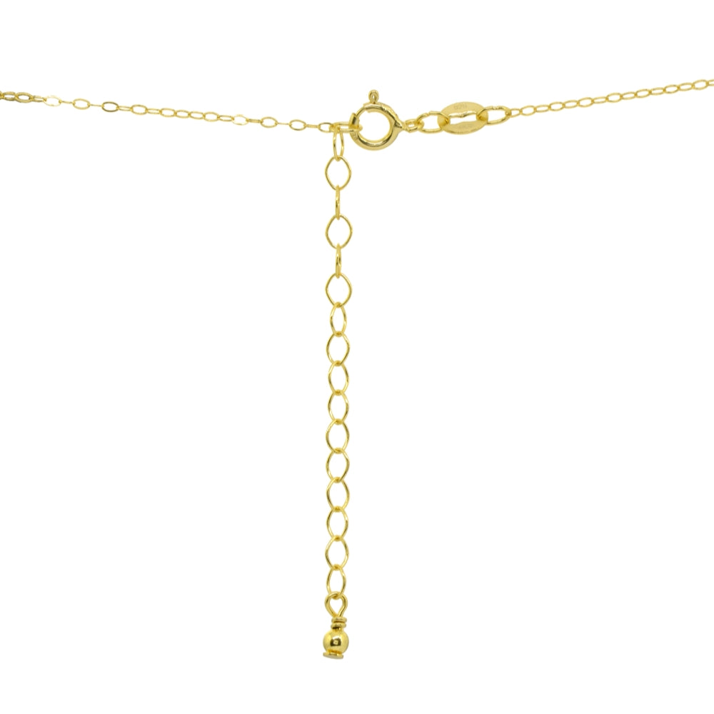 Yellow Gold Flashed Sterling Silver Two-Tone Diamond-Cut Filigree Flower Teardrop Pendant Necklace-2