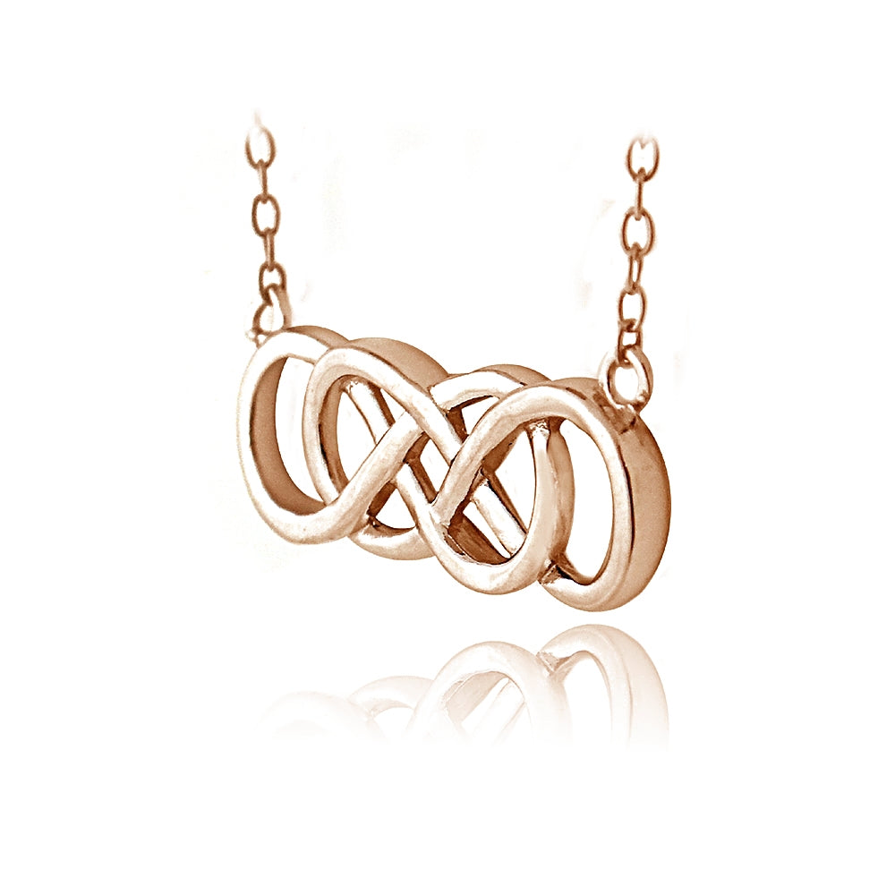 Rose Gold Tone over Sterling Silver Double Infinity Necklace-2