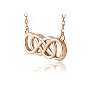 Rose Gold Tone over Sterling Silver Double Infinity Necklace