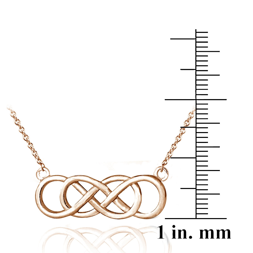 Rose Gold Tone over Sterling Silver Double Infinity Necklace-3