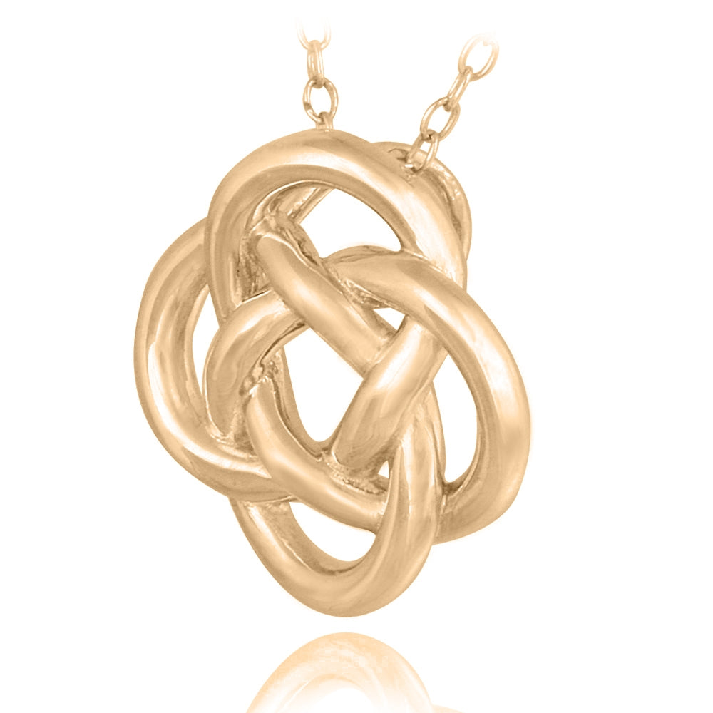 Rose Gold Tone over Sterling Silver Love Knot Flower Necklace-3