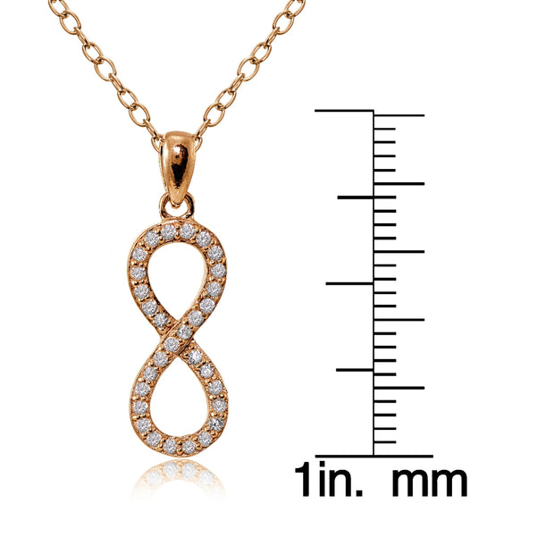 Rose Gold Flashed Sterling Silver Cubic Zirconia Infinity Necklace