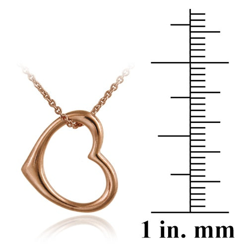 18K Rose Gold over Sterling Silver Designer-Inspired Open Floating Heart Pendant-3