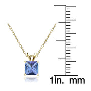14k Yellow Gold Tanzanite 6mm Princess-Cut Pendant Necklace
