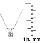 1/4 ct Round Diamond 14K Gold Solitaire Necklace (G-H, I2)