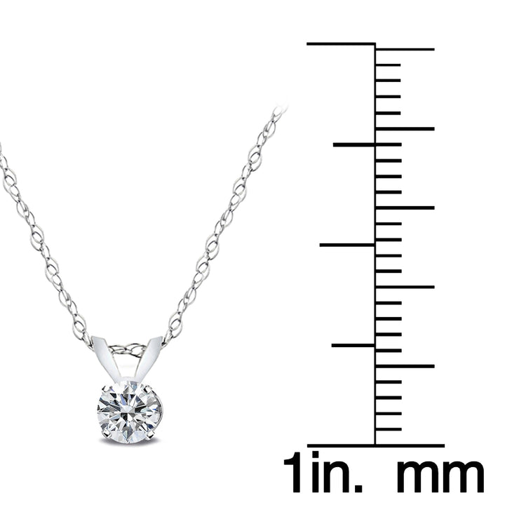 1/4 ct Round Diamond 14K Gold Solitaire Necklace (G-H, I2)