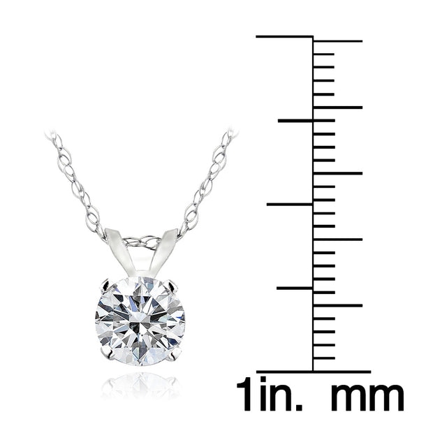 1/2 ct Round Diamond 14K Gold Solitaire Necklace (G-H, I2)
