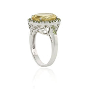Sterling Silver Genuine . CT. TGW Citrine and Peridot Oval Ring