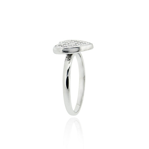 Sterling Silver CZ Micro Pave Heart Ring-2