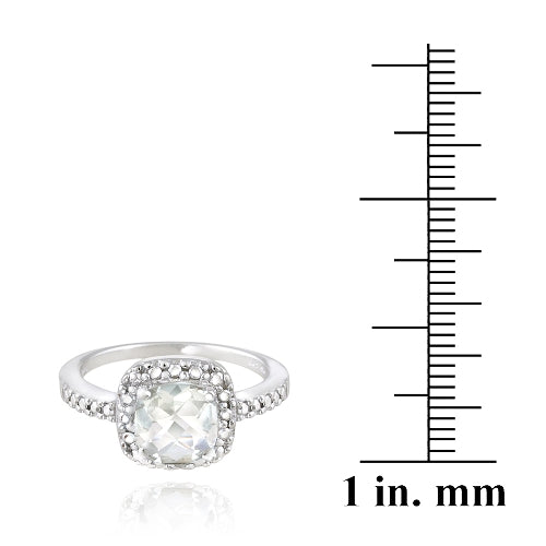 Sterling Silver 2.1ct White Topaz & Diamond Accent Square Ring-3