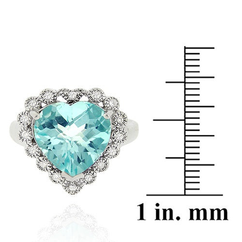 Sterling Silver ct. TGW Blue Topaz & CZ Heart Ring-3