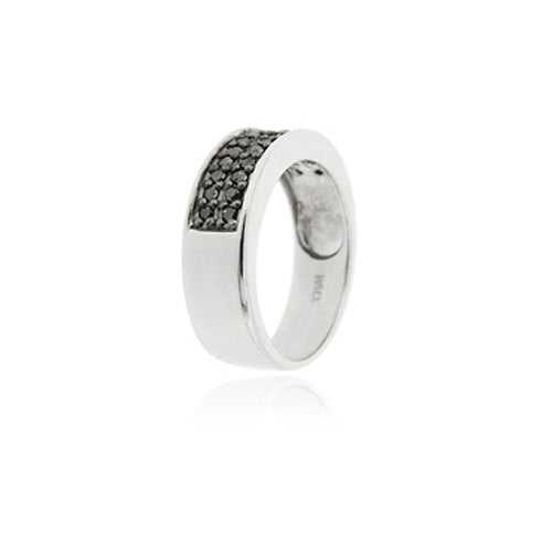 Sterling Silver 1/4 ct. tdw Black Diamond Band Ring-2